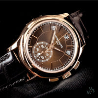 Patek Philippe 5905R Flyback Chronograph - Chocolate Sunburst Dial - May 2021 - Vintage Watch Specialist