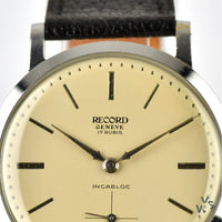 Record - Steel Calatrava Style Dress Watch in a Jumbo Case - circa. 1955 - Vintage Watch Specialist