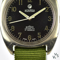 Roamer Rhodesian Anfibio Military Watch Issued 1973-1976 ref 520-1120.016 - Vintage Watch Specialist