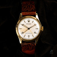 Rolex - 1950s Gold Dress Watch - 9k Gold Dennison Case - All Original Condition - Vintage Watch Specialist