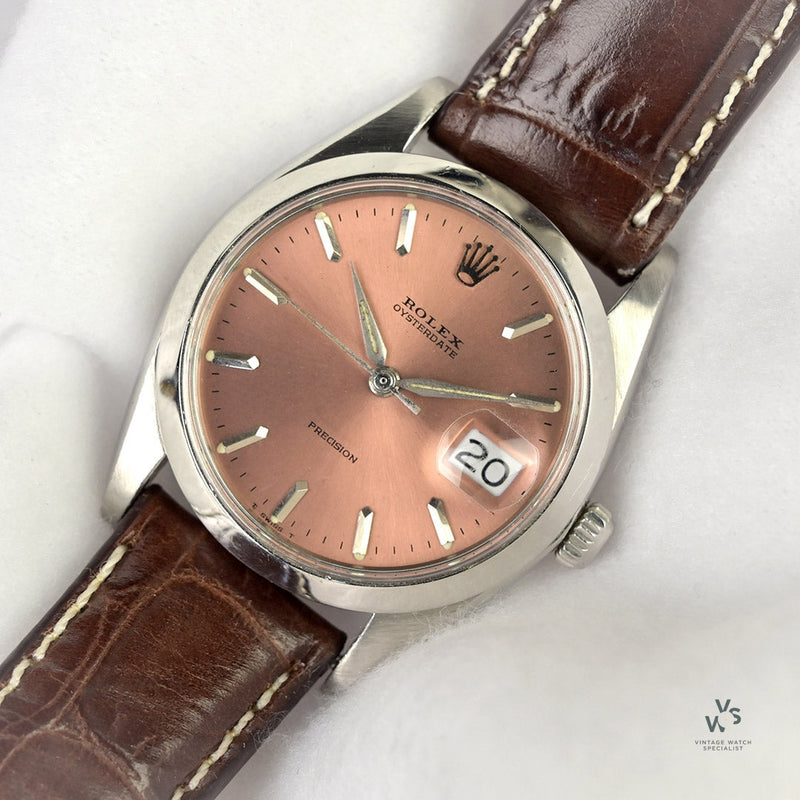 Rolex Date - Model Ref: 6694 - Salmon Dial - c.1969 - Manual - Vintage Watch Specialist