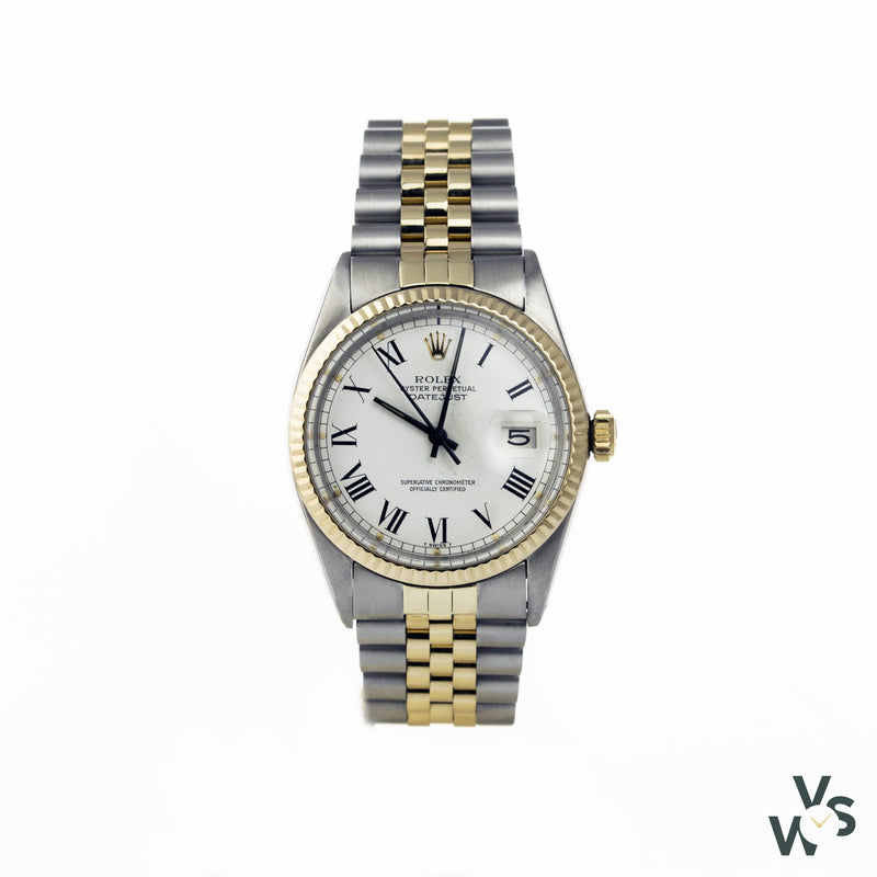 Rolex Datejust Buckley Dial 16013 - 1981 - Gold And Steel - Vintagewatchspecialist