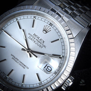 Rolex Datejust - Model Ref: 16220 - Silver Dial - Jubilee Bracelet - Box and Papers - 2002 - Vintage Watch Specialist