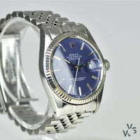Rolex Datejust Oyster Perpetual Ref.16014 - White Gold fluted bezel - All original box and papers - Vintage Watch Specialist