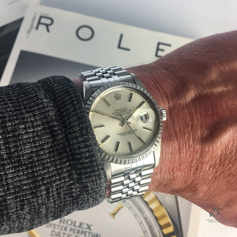 Rolex Datejust - Quickset Model 16030 - Silver Sunburst Dial - Box and Papers - 1984 - Vintage Watch Specialist