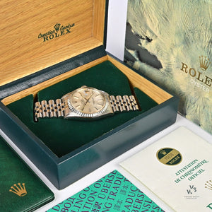 Rolex Datejust - Quickset Model 16030 - Silver Sunburst Dial - Box and Papers - 1984 - Vintage Watch Specialist
