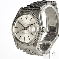 Rolex Datejust - Quickset Model 16030 - Silver Sunburst Dial - Box and Papers - 1984 - Vintage Watch Specialist