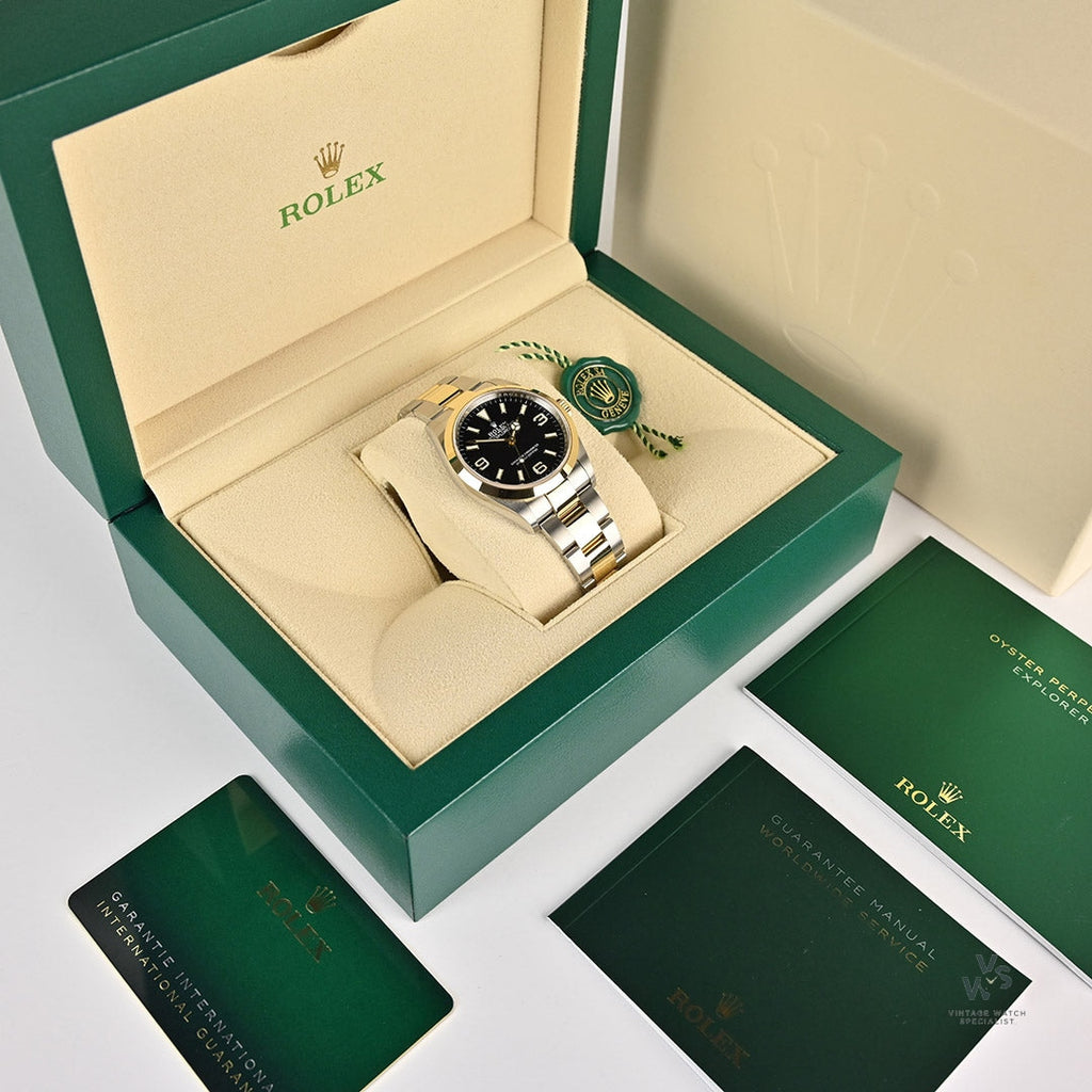 Rolex Explorer - Gold and Steel - Model Ref: 124273 - 2022 Box and Papers - Vintage Watch Specialist