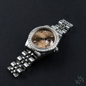 Rolex Ladies Datejust Diamond Bezel Pink Dial - Vintage Watch Specialist