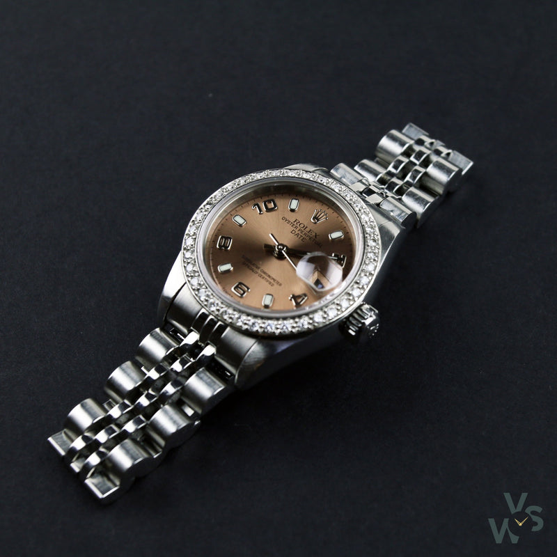 Rolex Ladies Datejust Diamond Bezel Pink Dial - Vintage Watch Specialist