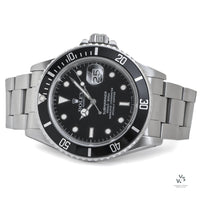 Rolex OP Submariner Date - Model Ref: 168000 (Transitional) - Box + Spare Links + Swing Tag - c.1987 - Vintage Watch Specialist