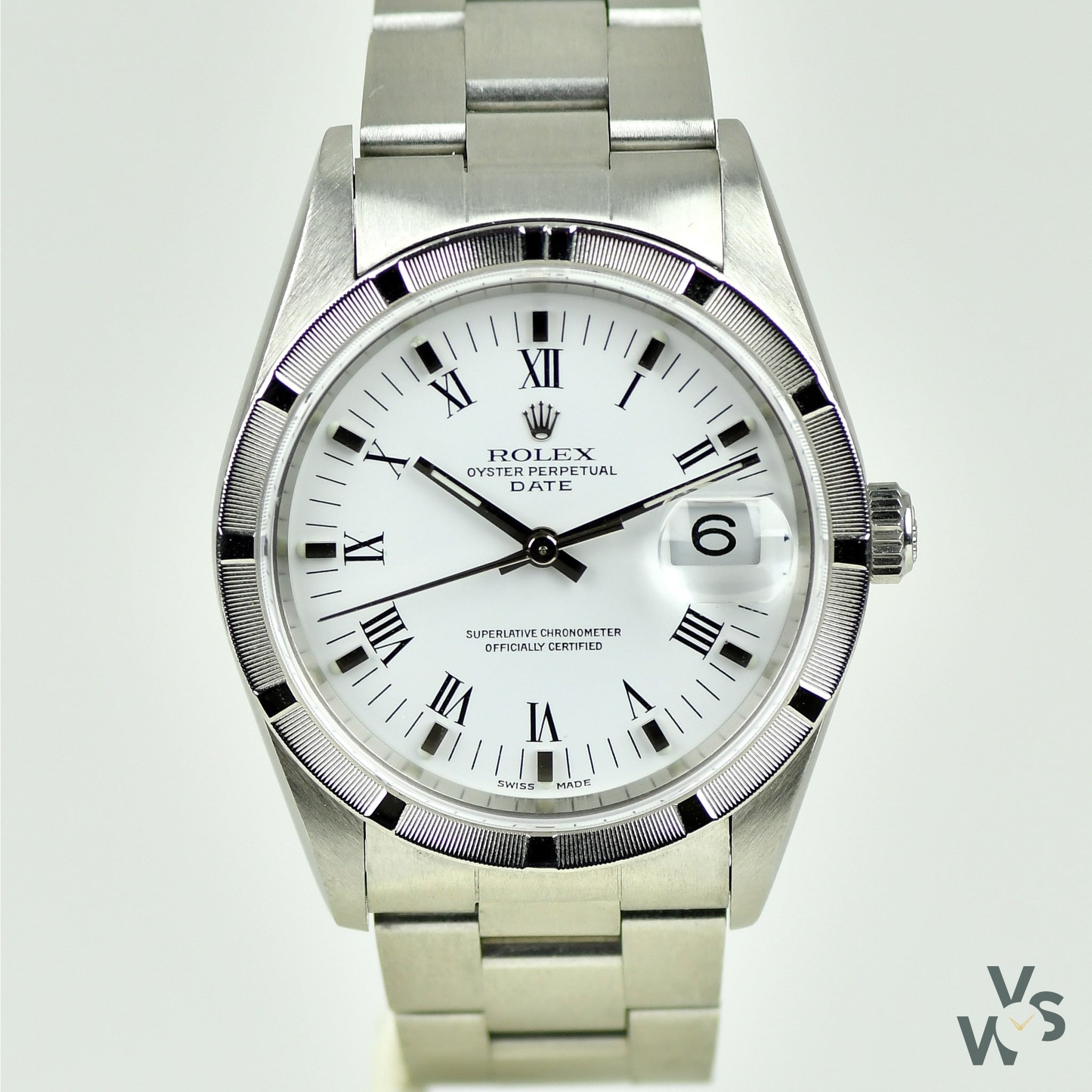 Rolex Oyster Perpetual Date - White Dial - Machine Turned
