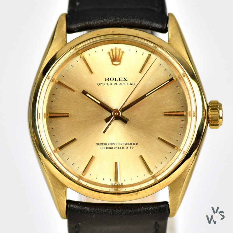 Rolex Oyster Perpetual 9k Gold - Model Ref: 1002 - Calibre 1560 - c.1963 - Vintage Watch Specialist
