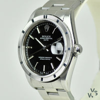 Rolex Oyster Perpetual Date With Black Dial. 15210. 2001. - Vintage Watch Specialist