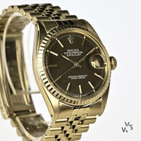 Rolex Oyster Perpetual Datejust - Black Dial - Model Ref: 1603 - c.1969 - Vintage Watch Specialist