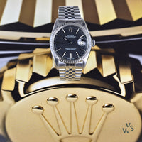 Rolex Oyster Perpetual Datejust - Black Dial - Model Ref: 1603 - c.1969 - Vintage Watch Specialist