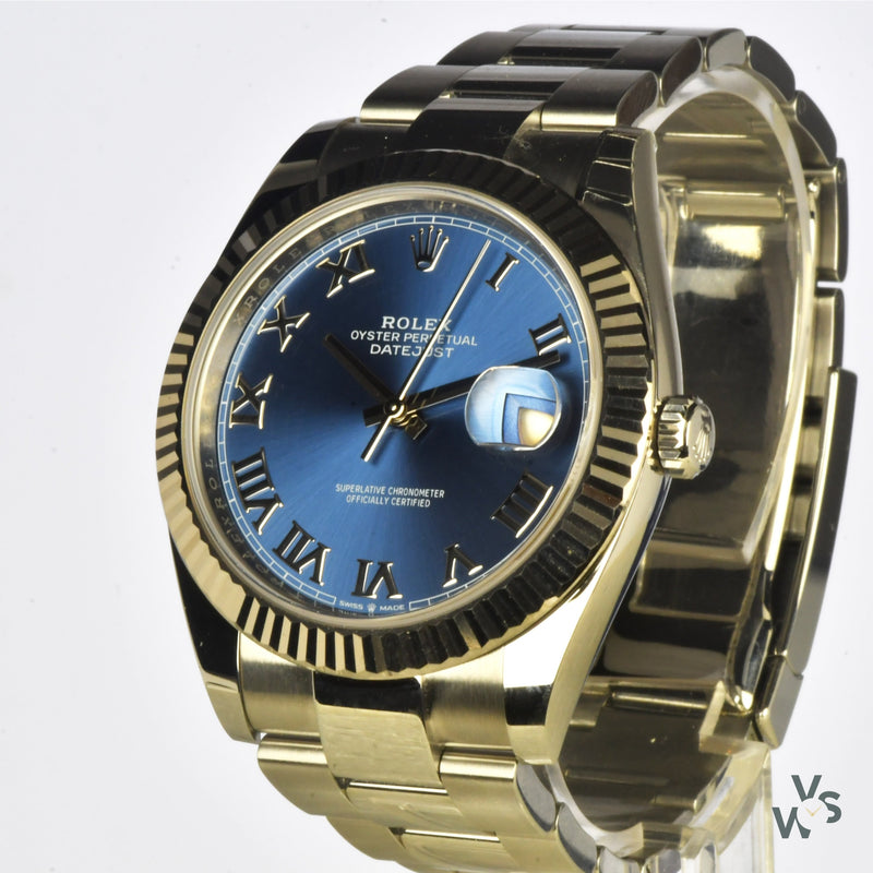 Rolex Oyster Perpetual Datejust Blue Roman Dial Model Reference: 126334 with Box and Papers - Vintage Watch Specialist
