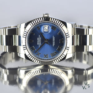 Rolex Oyster Perpetual Datejust Blue Roman Dial Model Reference: 126334 with Box and Papers - Vintage Watch Specialist