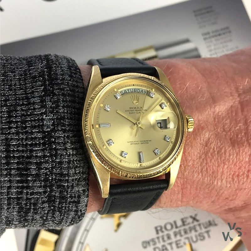 Rolex Oyster Perpetual Day-Date in 18ct Yellow Gold - Reference 1803 - Calibre 1556 - circa. 1978 - Vintage Watch Specialist