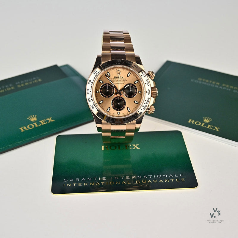Rolex Oyster Perpetual Daytona in Everose Gold - Complete Set - Dated Dec 2020 - Vintage Watch Specialist