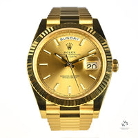 Rolex Oyster Perpetual Gold Day/Date 40 - Model Ref:228238 - Issued 05/03/2022 - Box and Paperwork - Vintage Watch Specialist