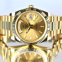 Rolex Oyster Perpetual Gold Day/Date 40 - Model Ref:228238 - Issued 05/03/2022 - Box and Paperwork - Vintage Watch Specialist