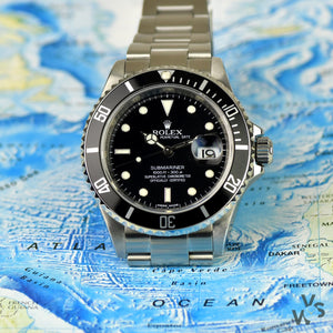 Rolex - Oyster Perpetual Submariner - Date - Model Ref: 16610LN - With Box and Paperwork - 2013 - Vintage Watch Specialist