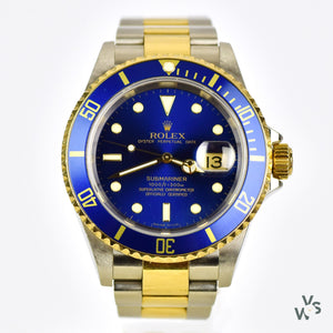 Rolex Oyster Perpetual Submariner - Gold and Steel with Blue Dial - c.2006 - Model Ref 16613 - Vintage Watch Specialist