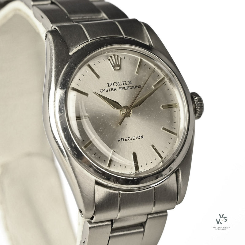 Rolex Oyster Speed King POW - Model Ref: 5056 - Manual Wind - Silver Sunburst Dial - c.1948 - Box Only - Vintage Watch Specialist