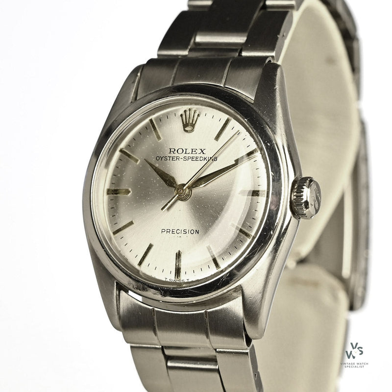 Rolex Oyster Speed King POW - Model Ref: 5056 - Manual Wind - Silver Sunburst Dial - c.1948 - Box Only - Vintage Watch Specialist