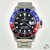 Rolex - Reference: 1675 - Oyster Perpetual GMT Master ‘Pepsi’ Bezel - circa.1971 - Vintage Watch Specialist