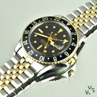 Rolex Steel and Gold GMT Nipple Dial Model Ref: 1675 - C. 1974 - Vintage Watch Specialist