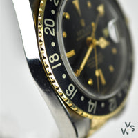 Rolex Steel and Gold GMT Nipple Dial Model Ref: 1675 - C. 1974 - Vintage Watch Specialist