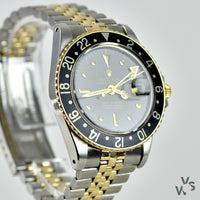 Rolex Steel and Gold GMT Nipple Dial Model Ref: 1675 - C. 1974 - Vintage Watch Specialist