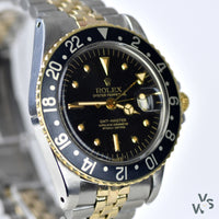 Rolex Steel and Gold GMT Nipple Dial Model Ref: 1675 - C. 1974 - Vintage Watch Specialist