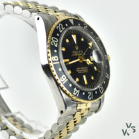 Rolex Steel and Gold GMT Nipple Dial Model Ref: 1675 - C. 1974 - Vintage Watch Specialist