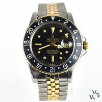 Rolex Steel and Gold GMT Nipple Dial Model Ref: 1675 - C. 1974 - Vintage Watch Specialist