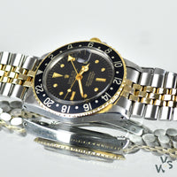 Rolex Steel and Gold GMT Nipple Dial Model Ref: 1675 - C. 1974 - Vintage Watch Specialist