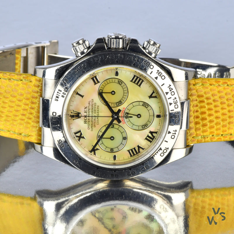 Rolex Superlative Cosmograph Daytona Beach Ref: 116519 - Mother of Pearl Dial - Vintage Watch Specialist
