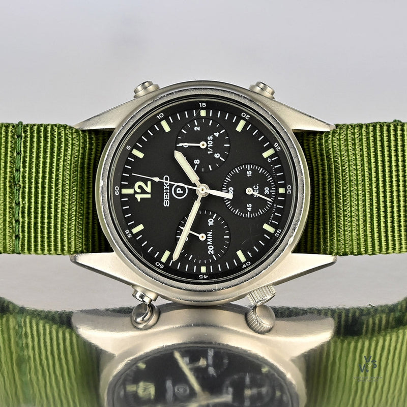Seiko Chronograph - Reference 7A28 - Generation 1 - RAF Issued Watch - 1988 - Vintage Watch Specialist