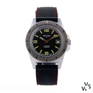 Selhor 71 Automatic Stainless Steel Divers Watch - Vintagewatchspecialist