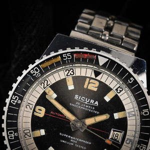 Sicura Diver - 25 Jewels - Baumgartner 158 - c.1970s - Vintage Watch Specialist