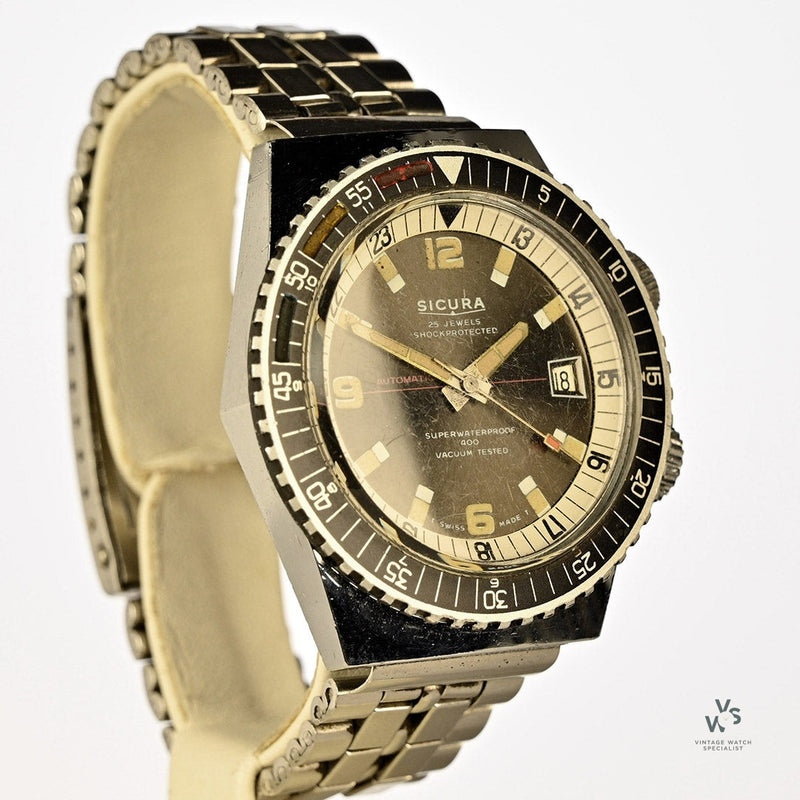 Sicura Diver - 25 Jewels - Baumgartner 158 - c.1970s - Vintage Watch Specialist