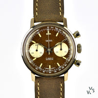 Smiths - Two Register Chronograph - Reverse Panda Tropical Chocolate Dial - c.1960s - Vintage Watch Specialist