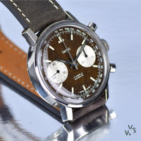 Smiths - Two Register Chronograph - Reverse Panda Tropical Chocolate Dial - c.1960s - Vintage Watch Specialist