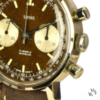 Smiths - Two Register Chronograph - Reverse Panda Tropical Chocolate Dial - c.1960s - Vintage Watch Specialist