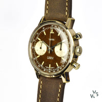 Smiths - Two Register Chronograph - Reverse Panda Tropical Chocolate Dial - c.1960s - Vintage Watch Specialist