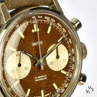 Smiths - Two Register Chronograph - Reverse Panda Tropical Chocolate Dial - c.1960s - Vintage Watch Specialist