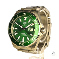 TAG Heuer AquaRacer Calibre 5 - Green Baton Dial - Model Ref: WAY201S.BA0927 - Vintage Watch Specialist