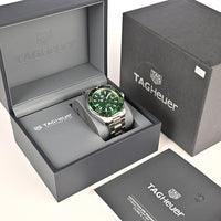 TAG Heuer AquaRacer Calibre 5 - Green Baton Dial - Model Ref: WAY201S.BA0927 - Vintage Watch Specialist